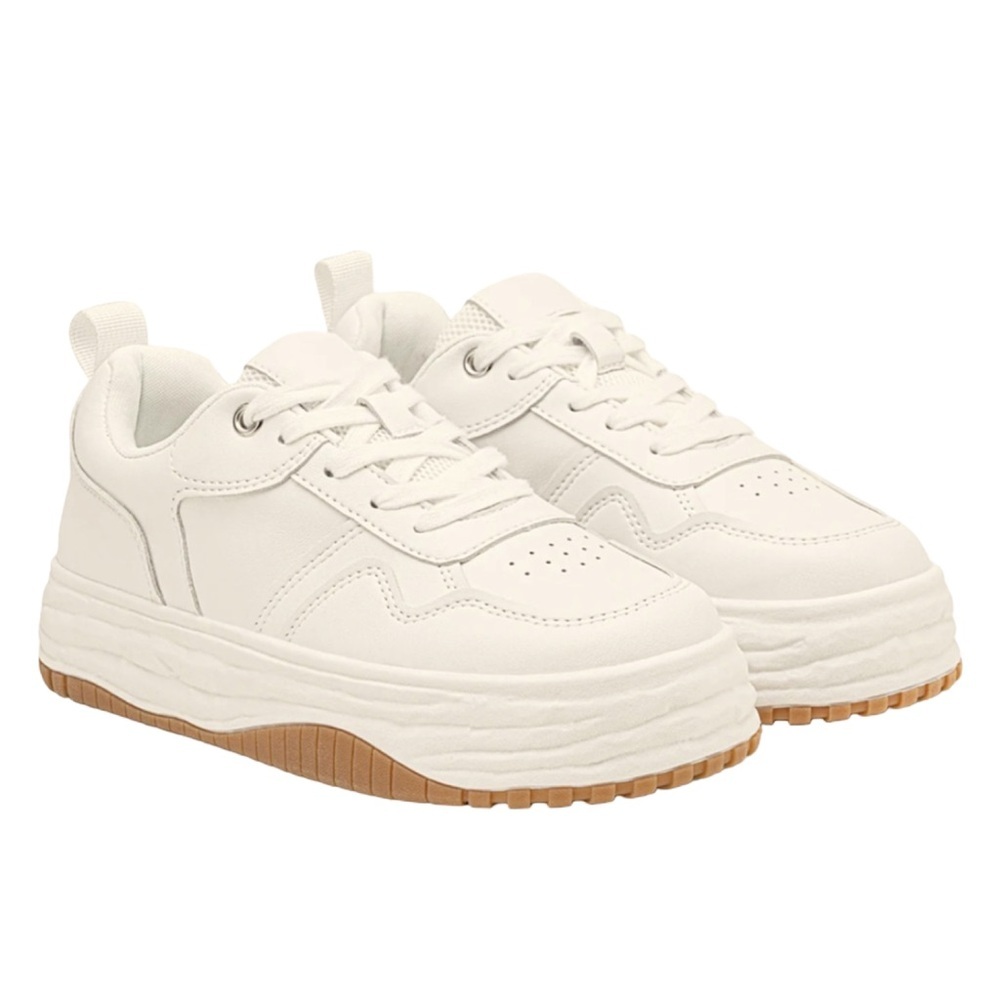 VEPOSE • Beige Classic Chunky Platform Sneakers Includes Box